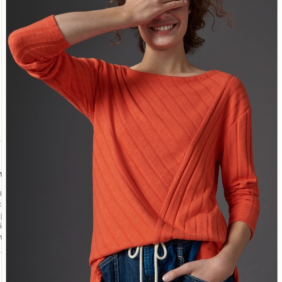 Anthropologie Tops - Anthropologie Maeve Devine Tunic Top in Pumpkin Orange